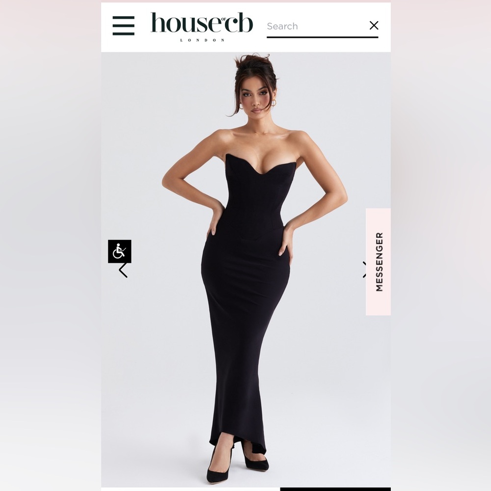 House of CB Sabine black strapless corset dress
